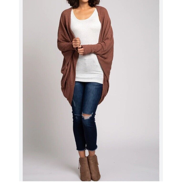 Zara Sweaters - Zara Women's Knit Cardigan Light Brown Medium Cocoon Wrap